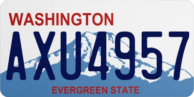 WA license plate AXU4957