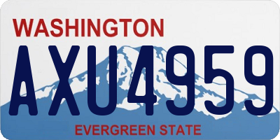 WA license plate AXU4959