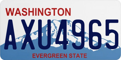 WA license plate AXU4965