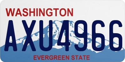 WA license plate AXU4966
