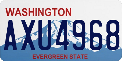 WA license plate AXU4968
