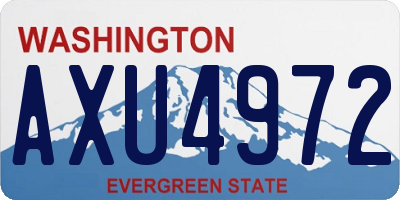 WA license plate AXU4972