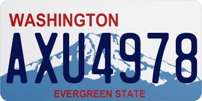 WA license plate AXU4978