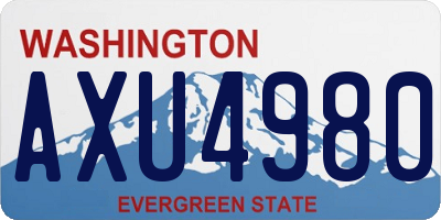 WA license plate AXU4980