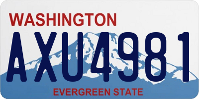 WA license plate AXU4981