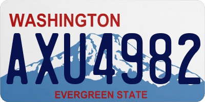 WA license plate AXU4982