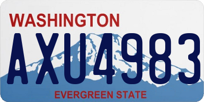 WA license plate AXU4983
