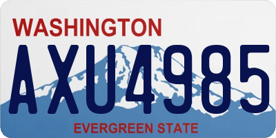 WA license plate AXU4985
