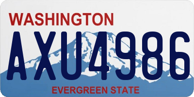 WA license plate AXU4986