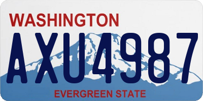 WA license plate AXU4987