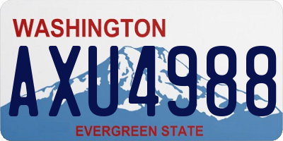 WA license plate AXU4988