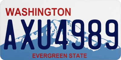 WA license plate AXU4989