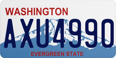 WA license plate AXU4990