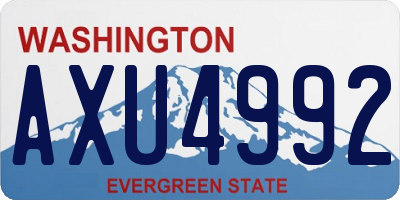 WA license plate AXU4992