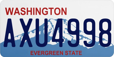 WA license plate AXU4998