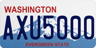 WA license plate AXU5000