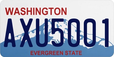 WA license plate AXU5001