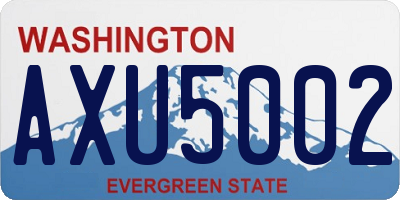 WA license plate AXU5002
