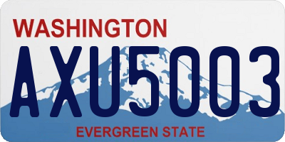 WA license plate AXU5003