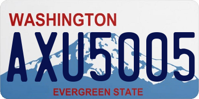 WA license plate AXU5005