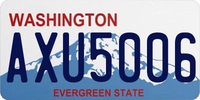 WA license plate AXU5006