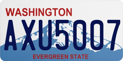WA license plate AXU5007