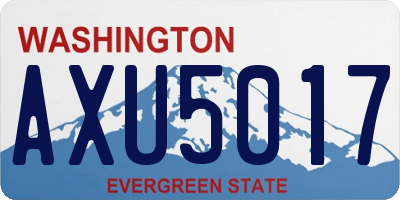 WA license plate AXU5017