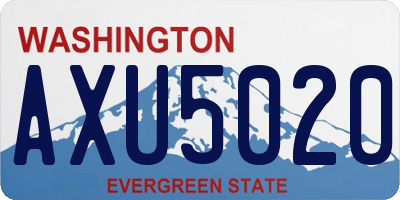 WA license plate AXU5020