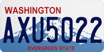 WA license plate AXU5022