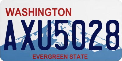 WA license plate AXU5028