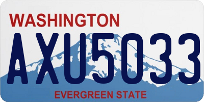 WA license plate AXU5033