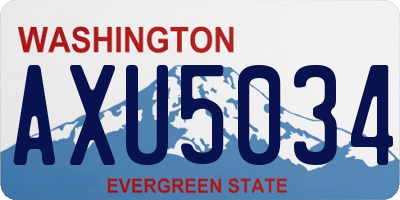 WA license plate AXU5034