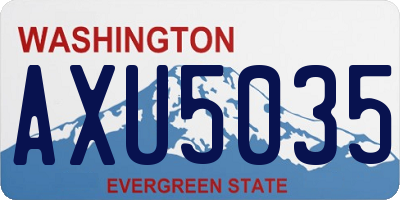 WA license plate AXU5035