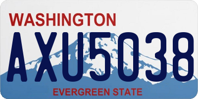 WA license plate AXU5038