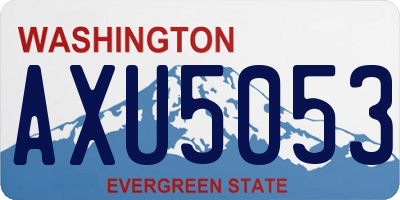 WA license plate AXU5053