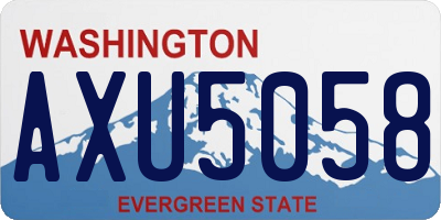 WA license plate AXU5058