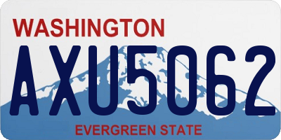 WA license plate AXU5062