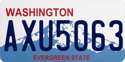 WA license plate AXU5063
