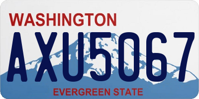 WA license plate AXU5067