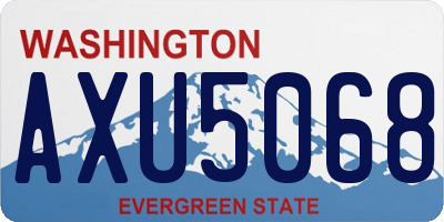 WA license plate AXU5068
