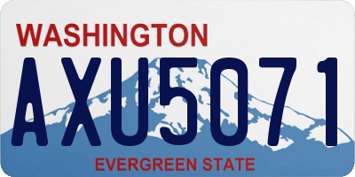 WA license plate AXU5071
