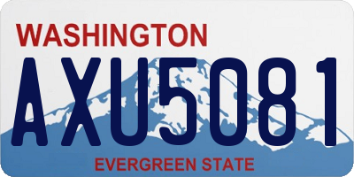 WA license plate AXU5081