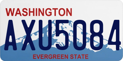 WA license plate AXU5084