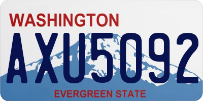 WA license plate AXU5092