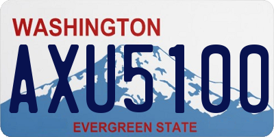 WA license plate AXU5100