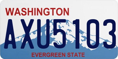 WA license plate AXU5103