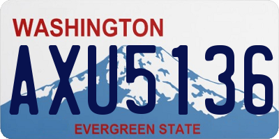WA license plate AXU5136