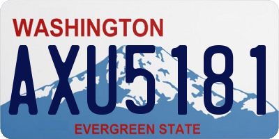 WA license plate AXU5181