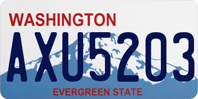 WA license plate AXU5203