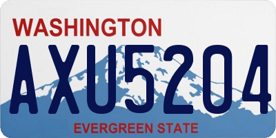 WA license plate AXU5204